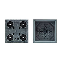Горщик пластмасовий на роликах Sierra Square Beton Effect оливо 38.5х38.5см., фото 5