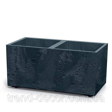 Горщик пластмасовий на роликах Sierra Case Beton Effect антрацитовий 58 см., фото 1
