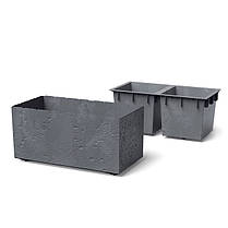 Горщик пластмасовий на роликах Sierra Case Beton Effect антрацитовий 58 см., фото 5