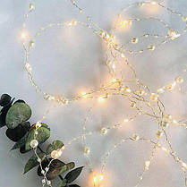 Гірлянда LED Перлини тепле світло 100 світлодіодів 10 м. 42233, фото 4