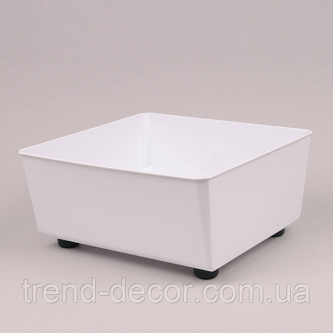 Горщик пластмасовий SAGA білий 28.5х28.5см.