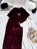 Жіночий спортивний велюровий костюм з коротким рукавом (Норма та напівбатал), фото 5