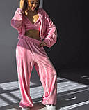 Костюм жіночий спортивний з велюру трійка у кольорах (Норма), фото 10