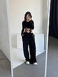 Жіночий спортивний велюровий костюм топ і штани палаццо (Норма), фото 5