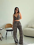 Жіночий спортивний костюм трійка з велюру у леопардовому принті (Норма), фото 8