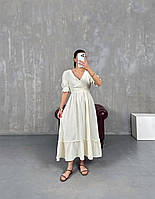 Невероятное женское платье миди из муслина, легкое летнее муслиновое женское платье