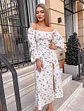Сукня жіноча стильна у квітковий принт і шнуровкою на спинці (Норма), фото 3