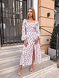 Сукня жіноча стильна у квітковий принт і шнуровкою на спинці (Норма), фото 7