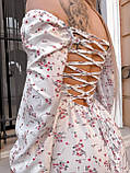 Сукня жіноча стильна у квітковий принт і шнуровкою на спинці (Норма), фото 9