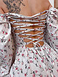 Сукня жіноча стильна у квітковий принт і шнуровкою на спинці (Норма), фото 10
