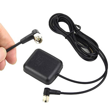 Антена GPS для автомагнітол 2 Din з навігацією Anroid Windows CE Роз'єм SMA різьба всередині кутовий штекер