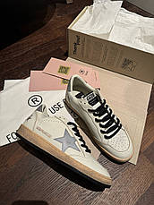 Жіночі білі шкіряні кросівки Golden Goose Super-Star із зіркою білі кеди, фото 4