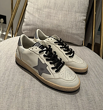 Жіночі білі шкіряні кросівки Golden Goose Super-Star із зіркою білі кеди