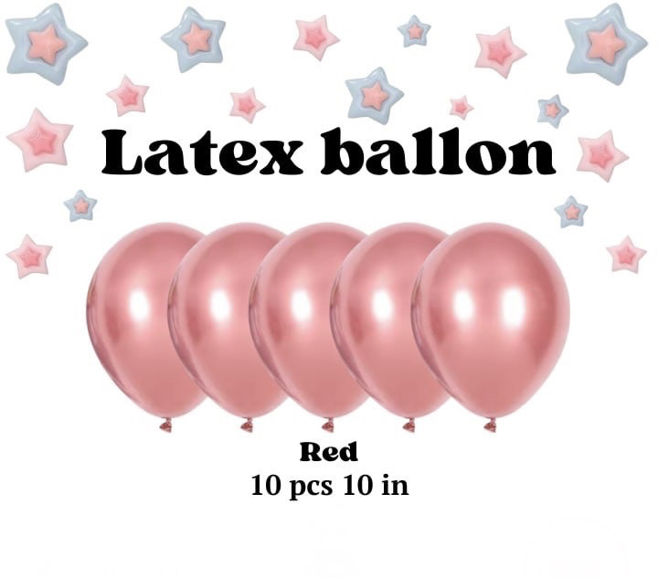 Латексні кулі хромовані розмір 10 дюймів, колір червоний red, фото 1