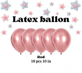 Латексні кулі хромовані розмір 10 дюймів, колір червоний red