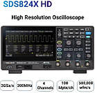 Цифровий осцилограф SIGLENT SDS824X HD 4x200МГц 2 Гвіб/с, розкодований, фото 3