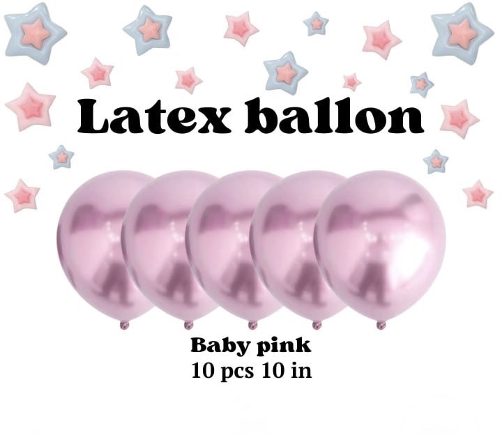 Повітряна куля Хром 10 дюймів упаковка 10 штук baby pink, фото 1