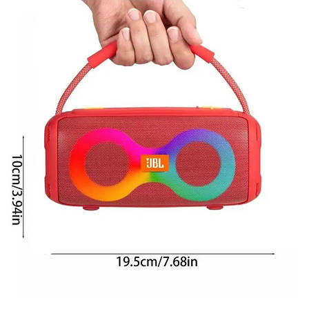 Portable Bluetooth Speaker with Backlight Portable Wireless Speaker Et 311 Boombox 1800 mAh 10W microSD Red, фото 3