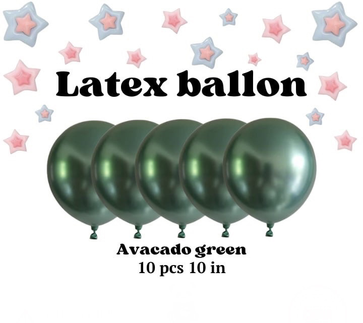 Повітряна куля хромована 10 дюймів пачка 10 штук avocado green, фото 1
