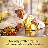 Шоколадний кролик Lindt White Chocolate Gold Bunny 100г, фото 7