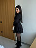Чорне плаття - комбінезон з імітацією корсету крою кльош довжини міні з костюмної тканини, фото 5