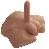 Напівторс із фалоїмітатором на присоску SilexD Apollo S Male Torso Caramel