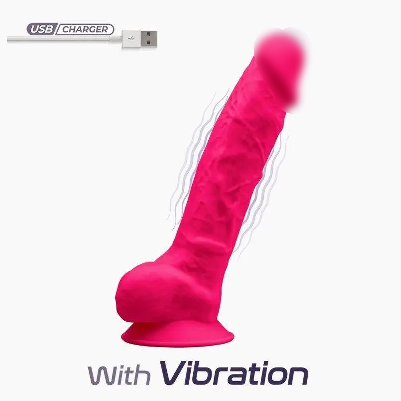 Фалоімітатор з вібрацією SilexD Vetus Vibro Pink (MODEL 1 size 8in), двошаровий, діаметр 4,2см Feromon