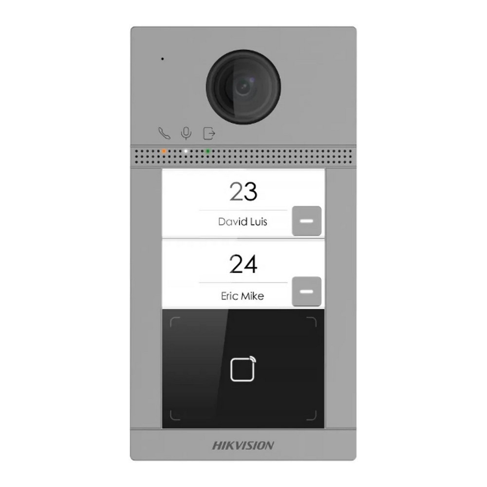 IP-відеопанель 2 Мп на 2 абоненти з Wi-Fi Hikvision DS-KV8213-WME1(C)/Flush для IP-домофонів