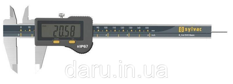 Штангенциркуль цифровий прецизійний Sylvac ШЦЦ-150 IP-67 (±0,02 мм; RS-232) Швейцарія, фото 1