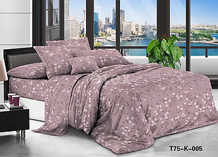 Квіти з гілками - Бязь 3D - Полуторний комплект постільної білизни