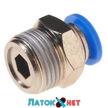З'єднувач швидкорознімний зовнішня різь 3/8 — пластиковий шланг 8 мм SPC08-03 Airkraft