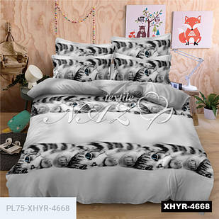 Білий і пухнастий - Бязь 3D - Двоспальний комплект постільної білизни