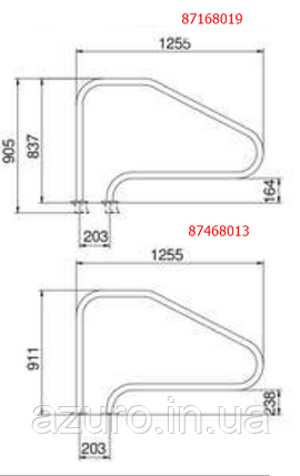 Поручень Flexinox 87468013 для римських сходів FX-01 (1255 мм, фланець, AISI-316L), фото 3