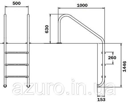 Сходи для басейну Flexinox Overflow (5 сходинок), AISI-316L, фото 3