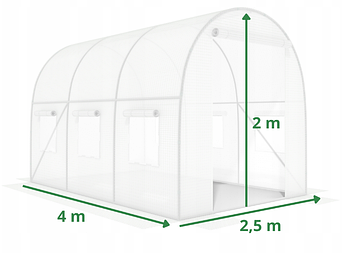 Посилена садова теплиця парник LEOBRO Garden 10м2 White (LB-10M25W), фото 3