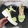 Босоніжки жіночі Башили салатові на платформі 4810, фото 7