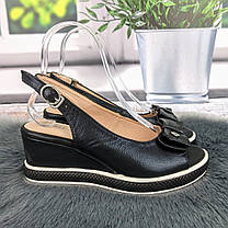 Босоніжки жіночі Fashion чорні на невисокій платформі 4812, фото 5