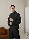 Однотонна вітровка для хлопців Pobedov Neon чорного кольору, фото 2