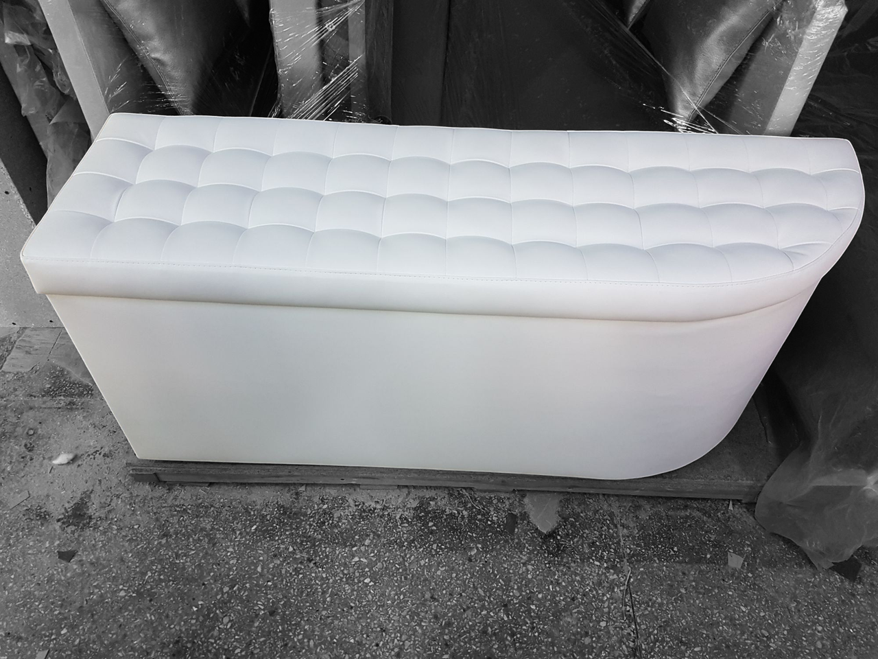 Білий пуф із утяжкою 800х400х450 мм