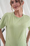 Бавовняна футболка для вагітних та годуючих світло-зелена S, фото 3