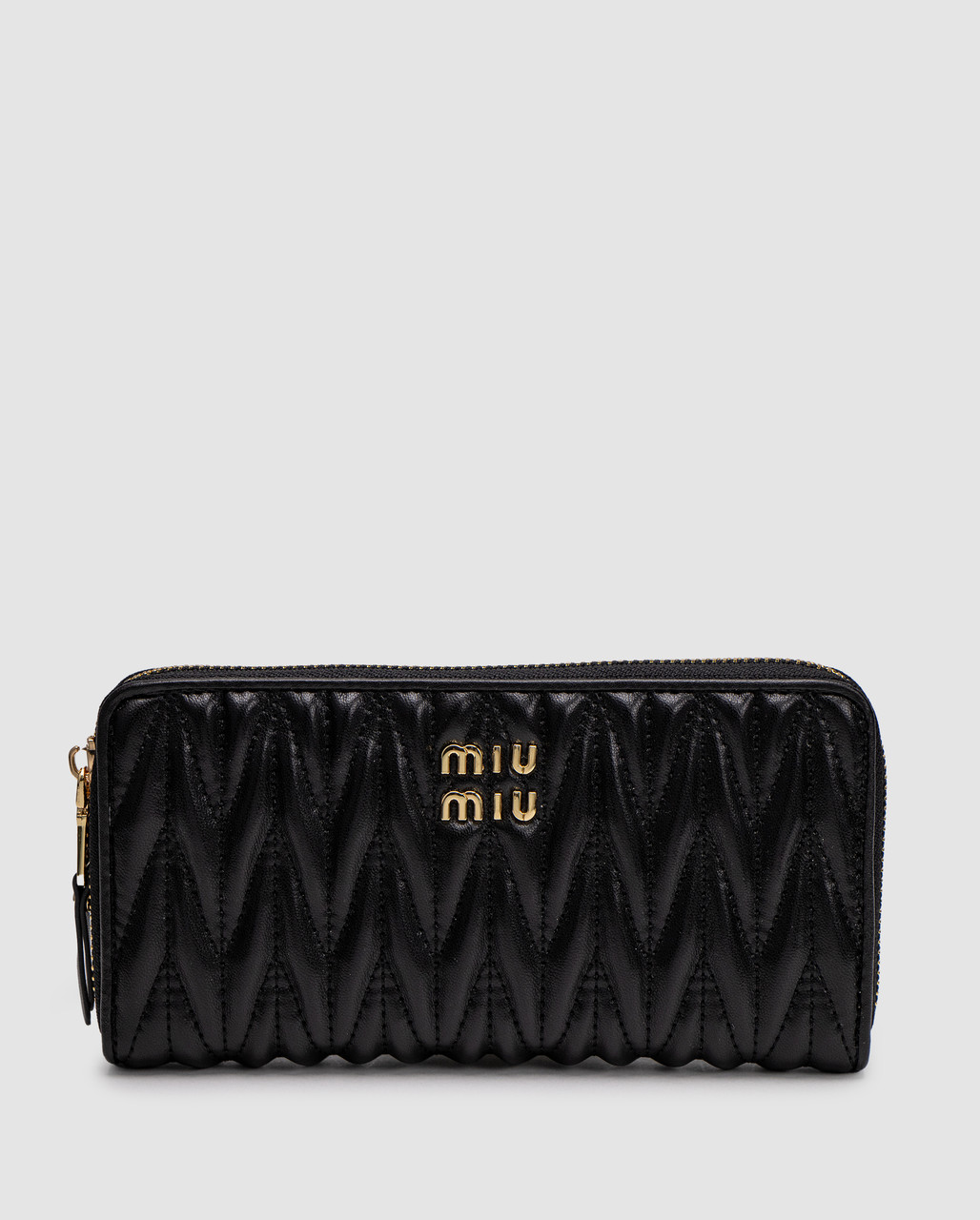 Сумка жіноча Miu Miu Large Matelassé Nappa Leather Wallet Black 19 х 10 х 2.5 см люкс якість, фото 1