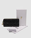 Жіноча брендова сумка Christian Dior Lady Dior Voyageur Wallet Black 19 х 10 х 2 см люкс якість, фото 4