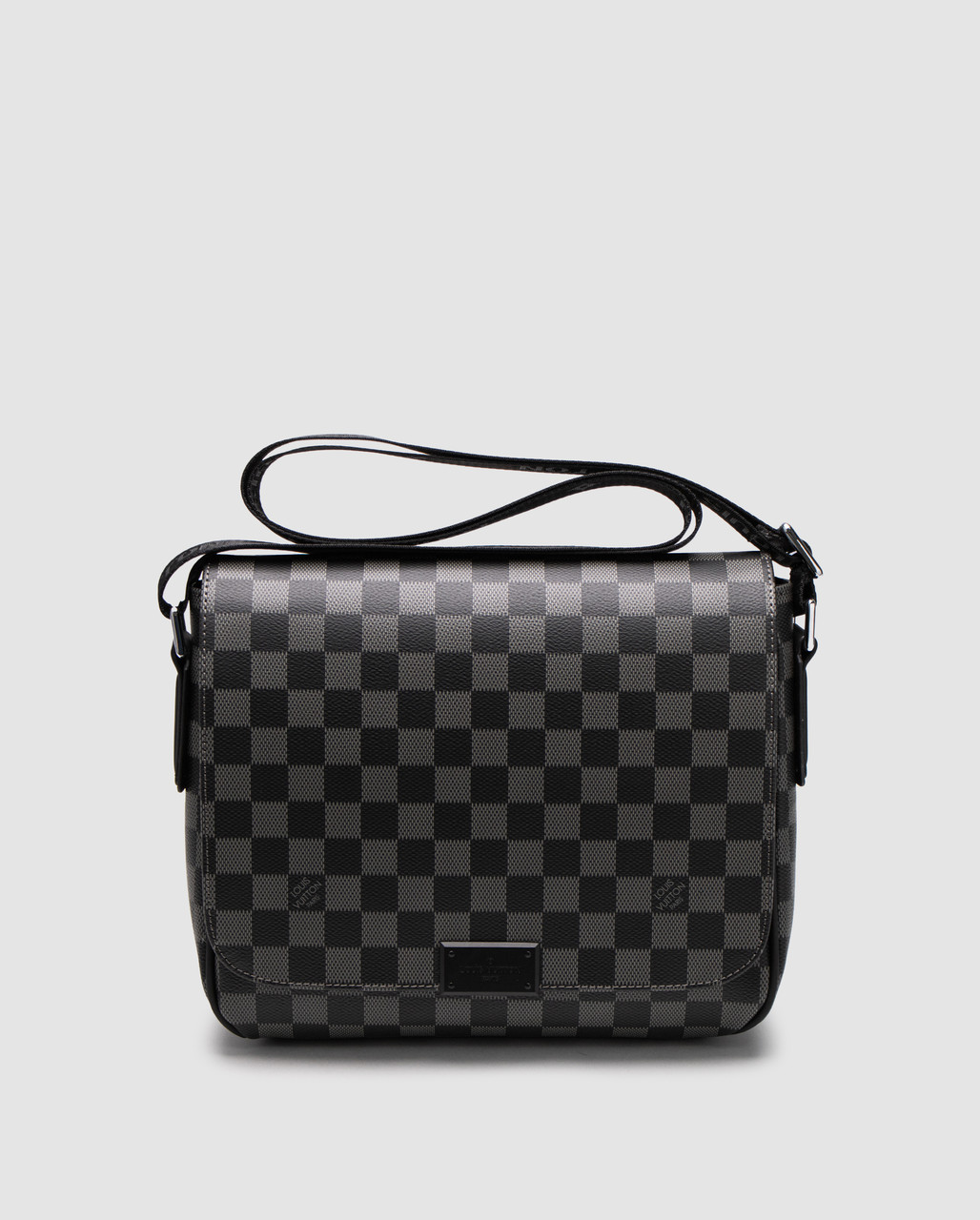 Жіноча брендова сумка Louis Vuitton District PM Damier Graphite Canvas Grey 26 х 23 х 7 см люкс якість, фото 1