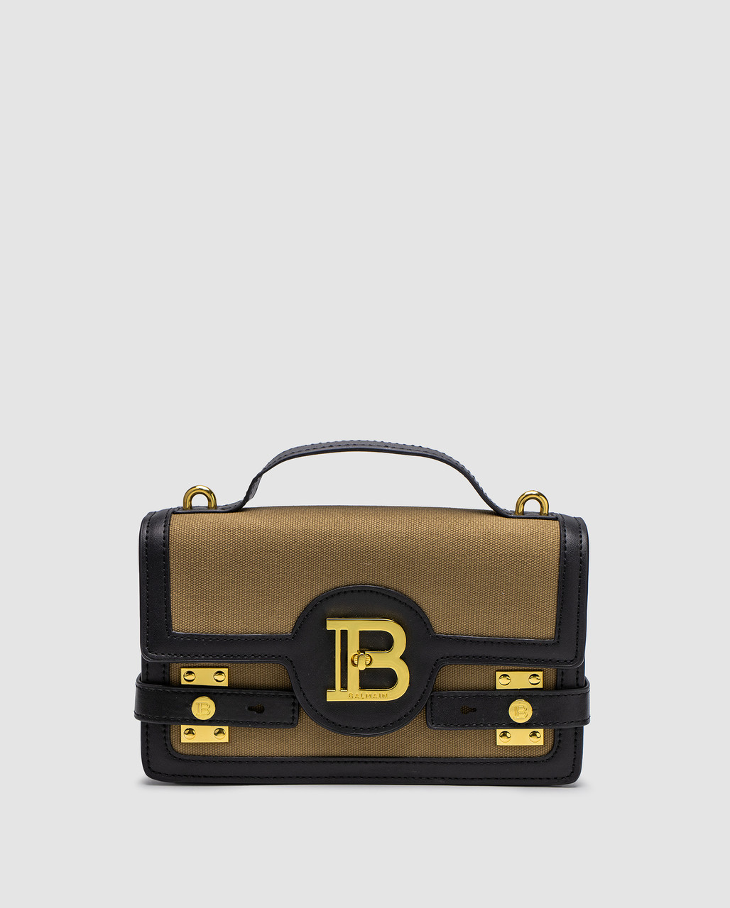 Жіноча брендова сумка Balmain B-Buzz 24 Black/Khaki 23 х 13 х 6 см люкс якість