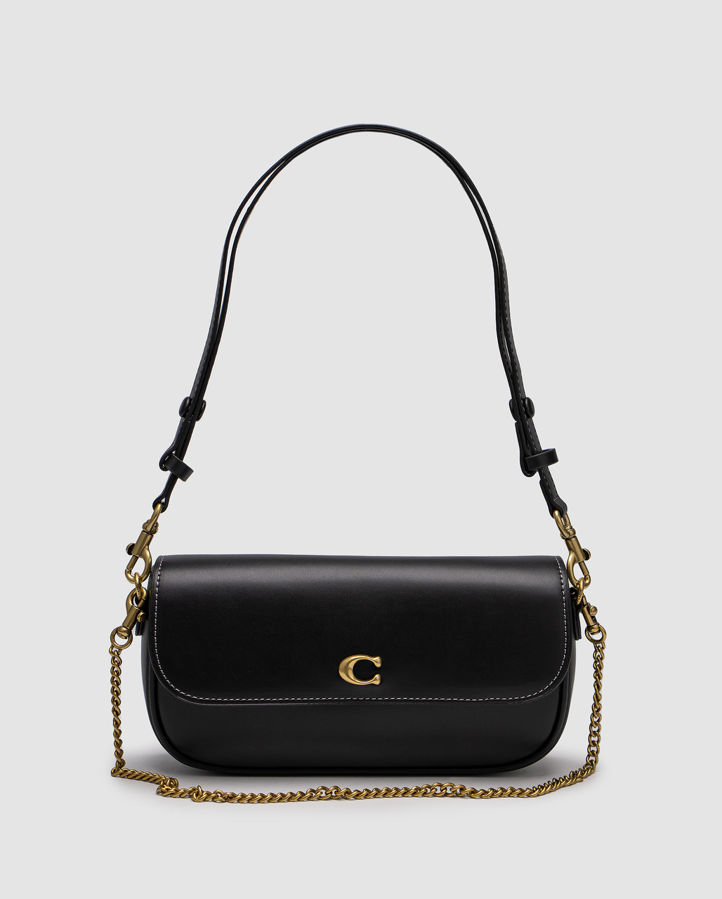 Сумка жіноча Coach Brook Flap Chain Bag Black\Gold 23 х 12 х 5 см люкс якість