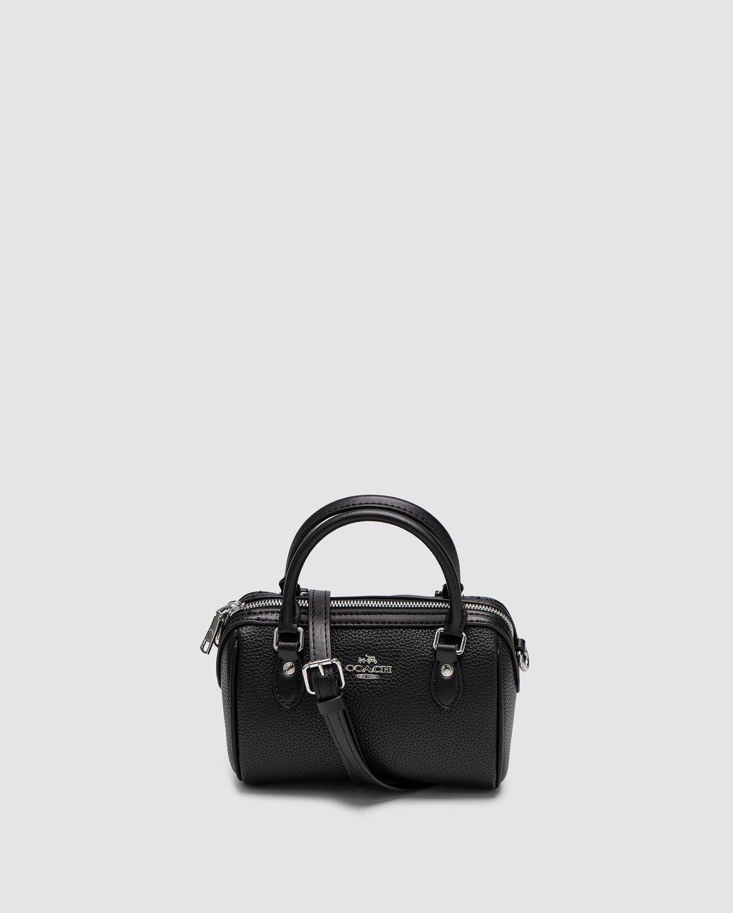 Сумка жіноча Coach Rowan Satchel In Black/Silver 16.5 х 12 х 7 см люкс якість
