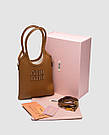 Сумка жіноча Miu Miu Ivy Leather Mini Bag Brown 20 х 18 х 2 см люкс якість, фото 5