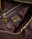 Сумка жіноча Miu Miu Arcadie Matelassé Nappa Leather Bag Chocolate 23 х 11 х 7 см люкс якість, фото 4