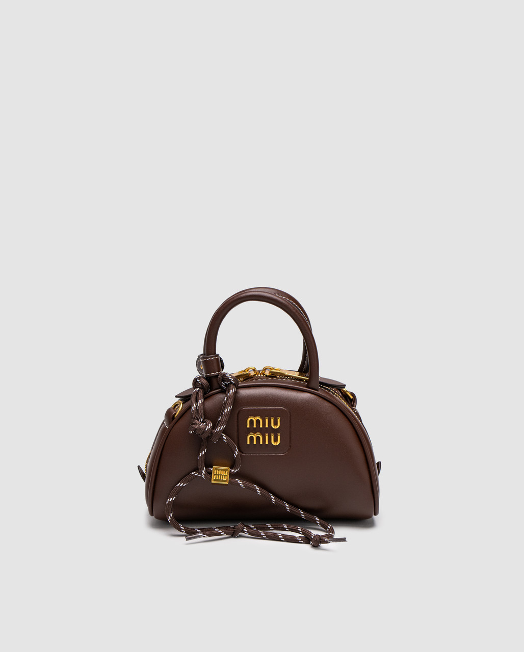 Сумка жіноча Miu Miu Leather Top-Handle Bag Brown 17 х 11 х 7 см люкс якість