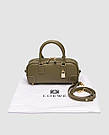 Жіноча брендова сумка Loewe Amazona 23 Cropped Bag in Nappa Calfskin Olive 24 х 12.5 х 9 см люкс якість, фото 5